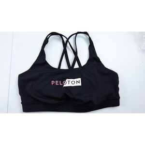 Lululemon Peloton Sports Bra Wn 10 Black Mesh Racerback Running Gym Fitness Logo